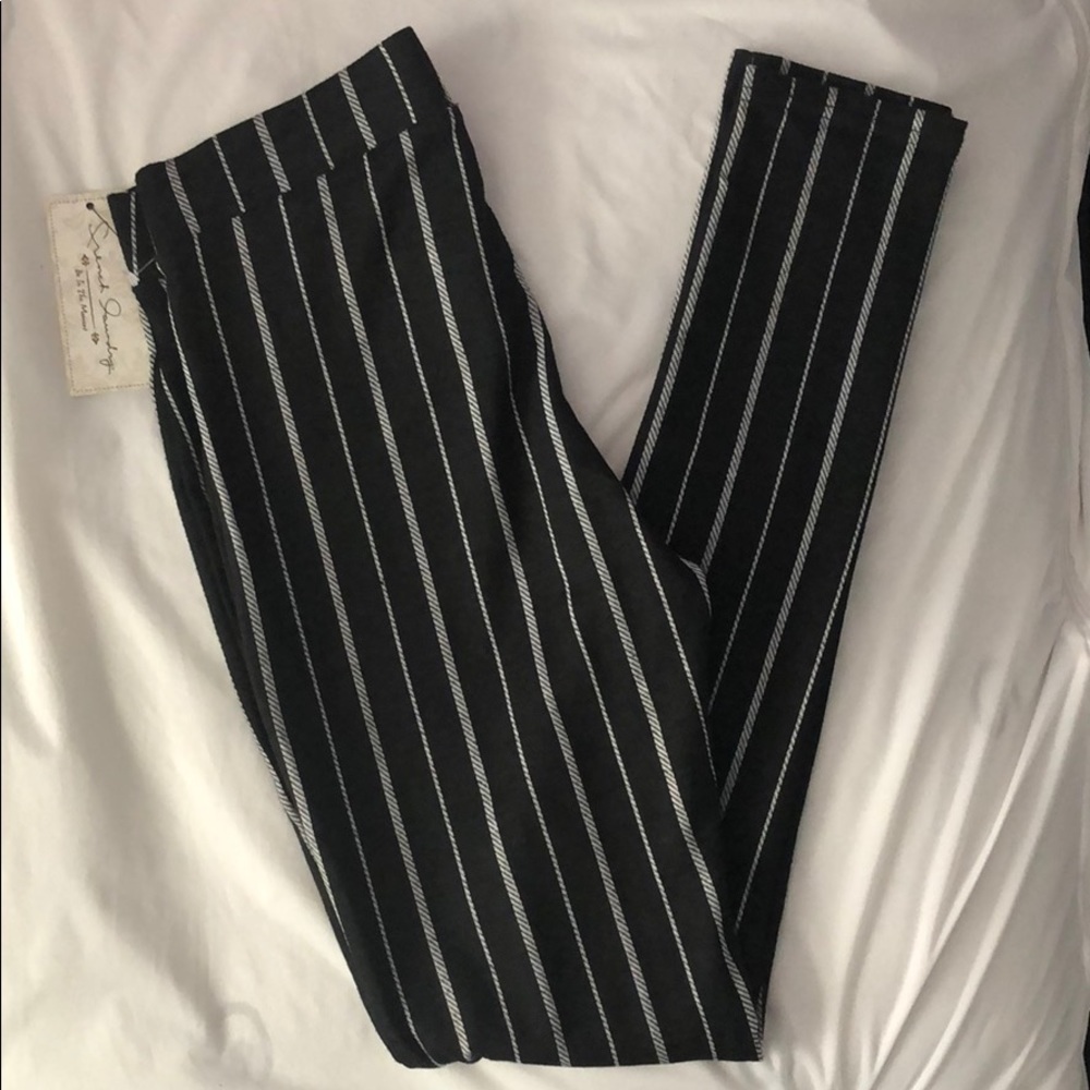 Size small black and white striped pants